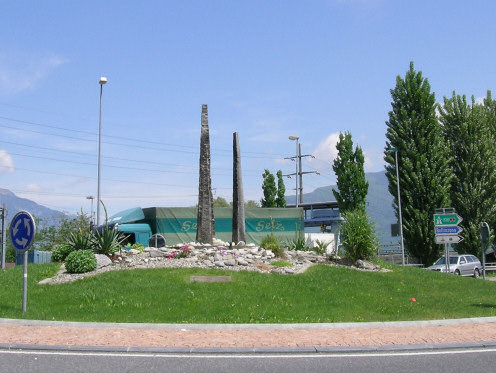 Kreiselkunstwerk in Bellinzona-Locarno