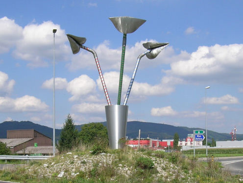 Kreiselkunstwerk in Neue Aarbugstr. - Grüthgäslli in Rothrist 