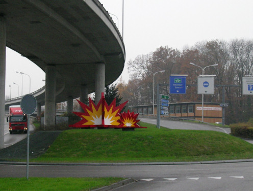 Kreiselkunstwerk in Glattzentrum in Wallisellen mit Kunst im Kreisverkehr 