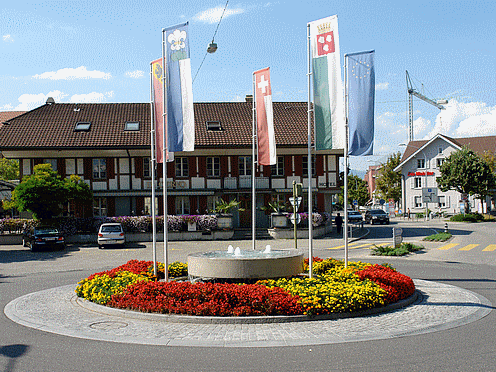 Kreiselkunstwerk in Hirschplatz in Lyss 