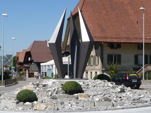Kreiselkunstwerk in Gerberstr - Güterstrasse in Langnau im Emmental 