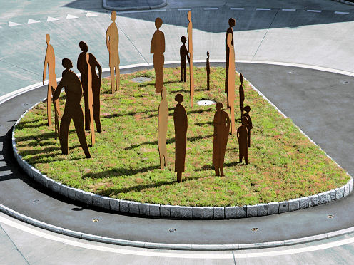 Kreiselkunstwerk in Kirchgasse - Berggasse - Hauptstrasse der Sonnenkreisel in Kölliken  