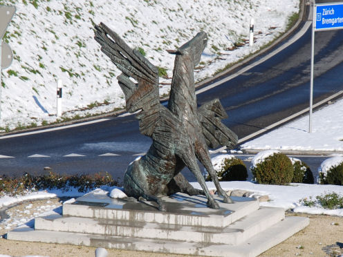 Kreiselkunstwerk in Friedhofstrasse in Bremgarten 