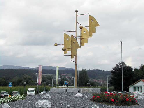 Kreiselkunstwerk in Oltnerstr in Gretzenbach Kt. SO 