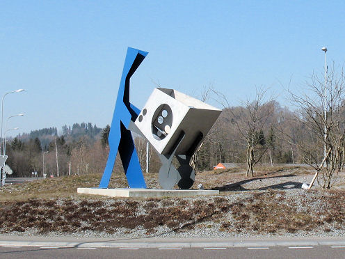 Kreiselkunstwerk in Westumfahrung - Sonntentalstrasse - Unterdorf in Oberbüren 