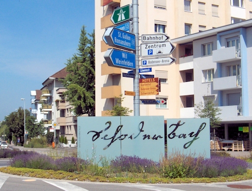 Kreiselkunstwerk in Unterseestrasse - Bachstrasse - Löwenstrasse - Nationalstrasse in Kreuzlingen 
