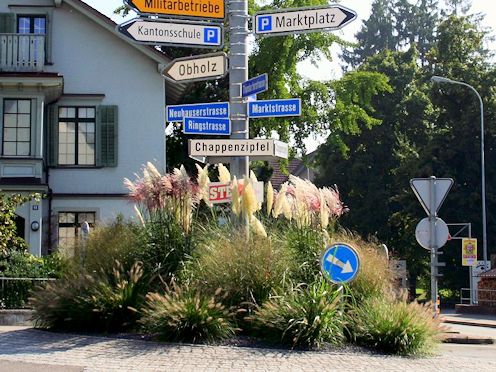 Kreiselkunstwerk in Thundorferstrasse - Ringstrasse -  Neuhauserstrasse - Marktstrasse in Frauenfeld  