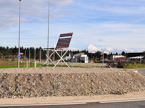 Kreiselkunstwerk in Pestalozzistrasse - Neuhof - Niedermattstrasse in Birr beim Neuhof 