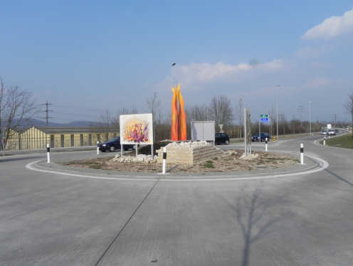 Kreiselkunstwerk in Landstrasse - Schafbaumweg in Kaiseraugst 