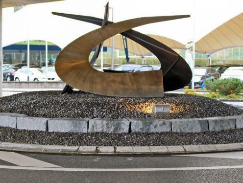 Kreiselkunstwerk in Rüeggisingerstrasse - Mooshüslistrasse in Emmenbrücke 