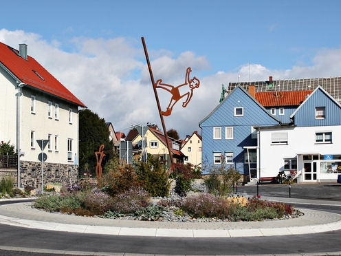 Kreiselkunstwerk in Willi-Fiedler-Platz in Lauterbach 