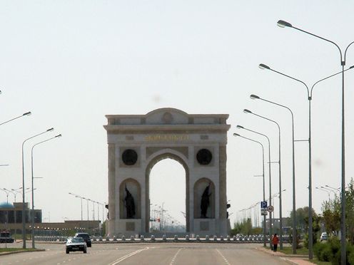Kreiselkunstwerk in in Astana, Kasachstan 