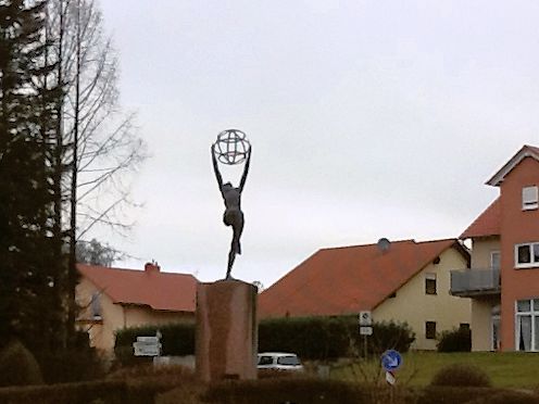 Kreiselkunstwerk in Cloefstraße - Saarbrücker Straße in Orscholz 