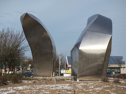 Kreiselkunstwerk in Landkirchener Weg - Ehlers Kamp in Fehmarn OT Burg 