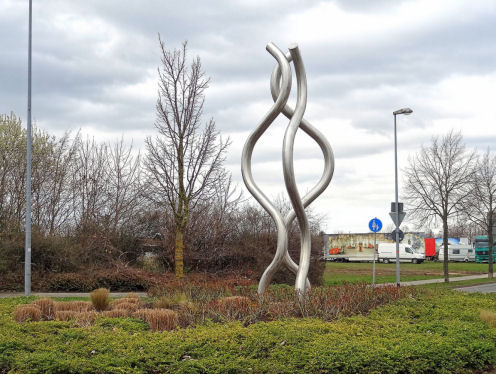 Kunst im Kreisverkehr in Wesseling-Brenzdorf Berggeiststrasse