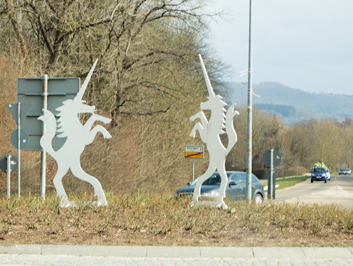 Kreiselkunstwerk in Weißensteiner Str. - Gutenbergstraße in Schwäbisch-Gmünd 