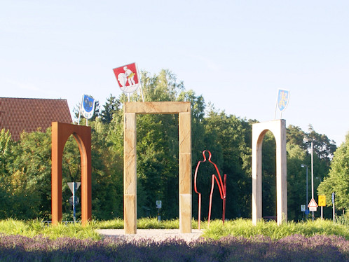 Kunst im Kreisverkehr in Rheinfelden