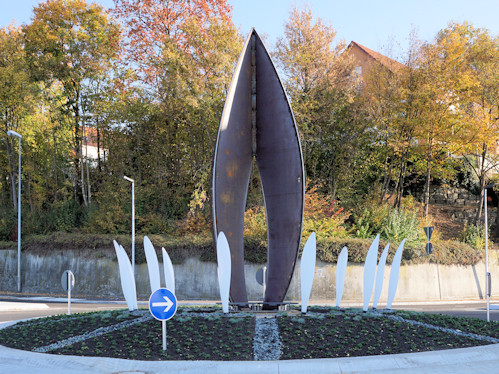 Kunst im Kreisverkehr in Ellwangen